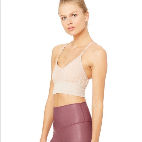 ALO Yoga Other - ALO Yoga Blush Pink Lace-Detail Bralette